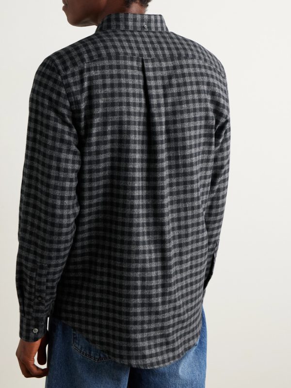 Roca Button-Down Collar Checked Cotton-Flannel Shirt - BK Roca Button-Down Collar Checked Cotton-Flannel Shirt - BK