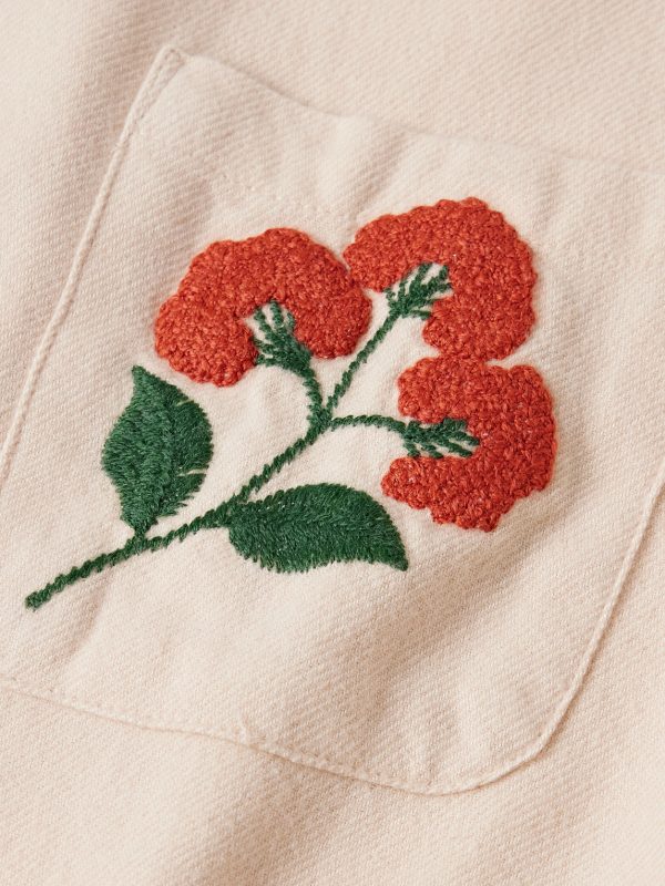 Embroidered Organic Cotton-Flannel Shirt - CU Embroidered Organic Cotton-Flannel Shirt - CU