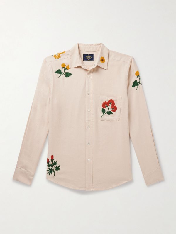 Embroidered Organic Cotton-Flannel Shirt Embroidered Organic Cotton-Flannel Shirt