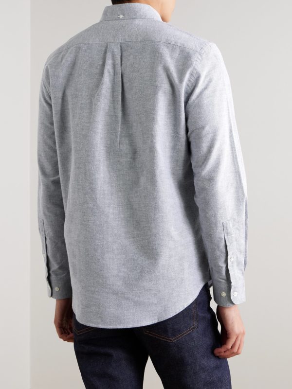 Button-Down Collar Brushed-Cotton Oxford Shirt - BK