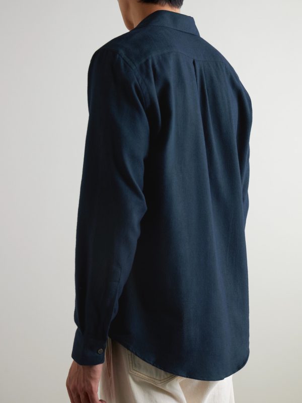 Espiga Herringbone Cotton Shirt - BK Espiga Herringbone Cotton Shirt - BK