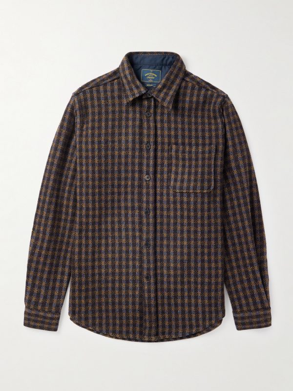 Checked Wool-Tweed Shirt