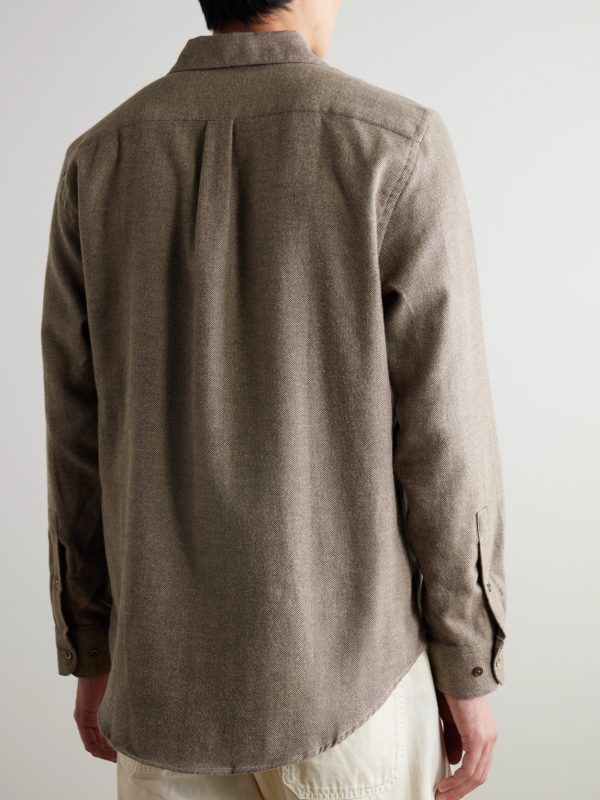 Espiga Herringbone Cotton Shirt - BK Espiga Herringbone Cotton Shirt - BK