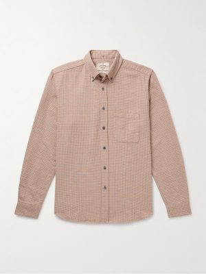 Estudo Button-Down Collar Checked Organic Cotton-Flannel Shirt