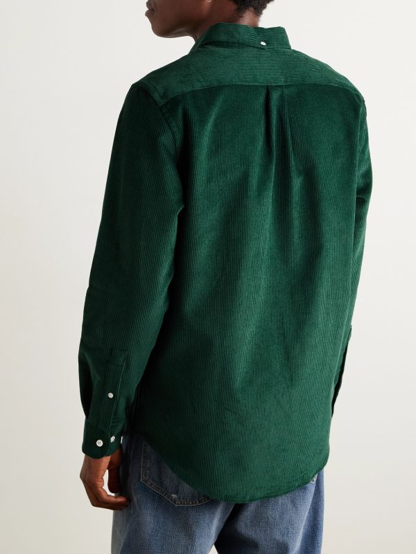 Lobo Button-Down Collar Cotton-Corduroy Shirt - BK