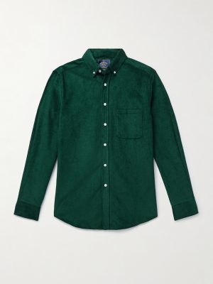 Lobo Button-Down Collar Cotton-Corduroy Shirt