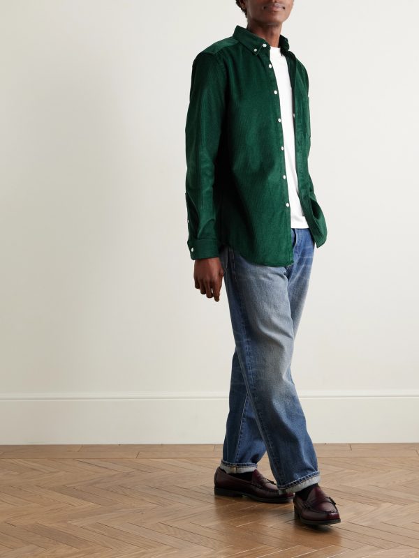 Lobo Button-Down Collar Cotton-Corduroy Shirt - OU