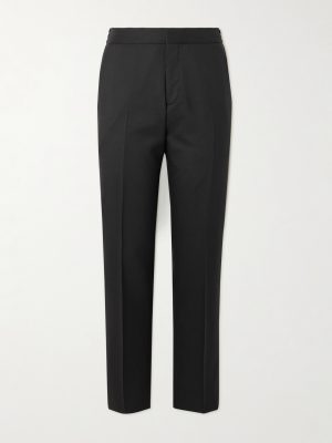 Tapered Wool Tuxedo Trousers