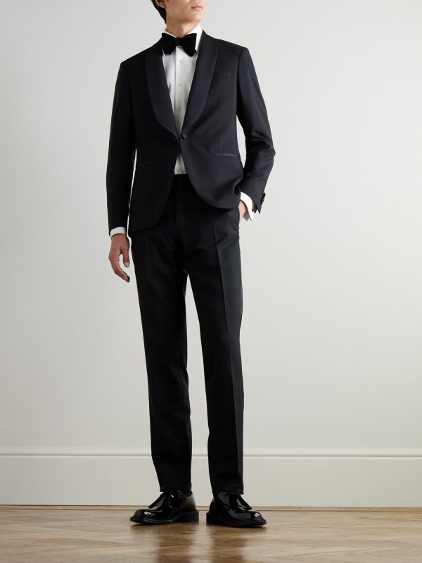 Slim-Fit Satin-Trimmed Wool Tuxedo Trousers - OU Slim-Fit Satin-Trimmed Wool Tuxedo Trousers - OU