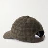 Logo-Appliquéd Checked Wool-Felt Baseball Cap - BK Logo-Appliquéd Checked Wool-Felt Baseball Cap - BK