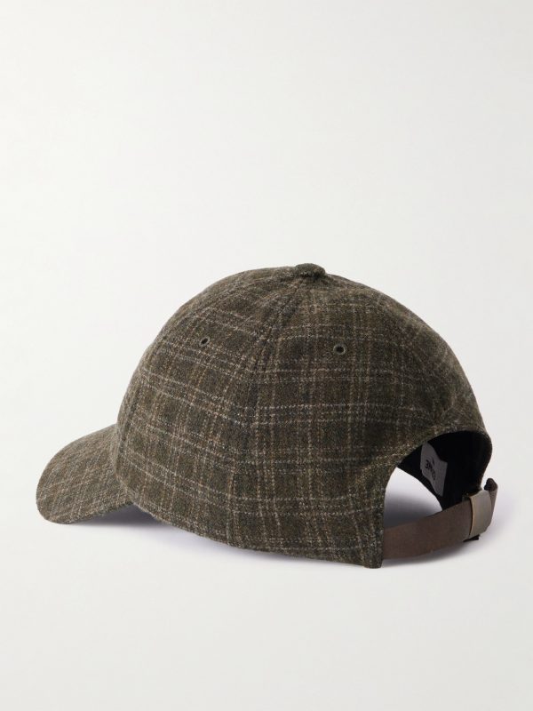Logo-Appliquéd Checked Wool-Felt Baseball Cap - BK Logo-Appliquéd Checked Wool-Felt Baseball Cap - BK