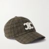 Logo-Appliquéd Checked Wool-Felt Baseball Cap Logo-Appliquéd Checked Wool-Felt Baseball Cap