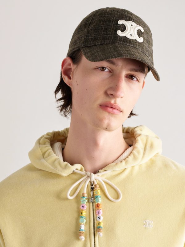 Logo-Appliquéd Checked Wool-Felt Baseball Cap - OU Logo-Appliquéd Checked Wool-Felt Baseball Cap - OU