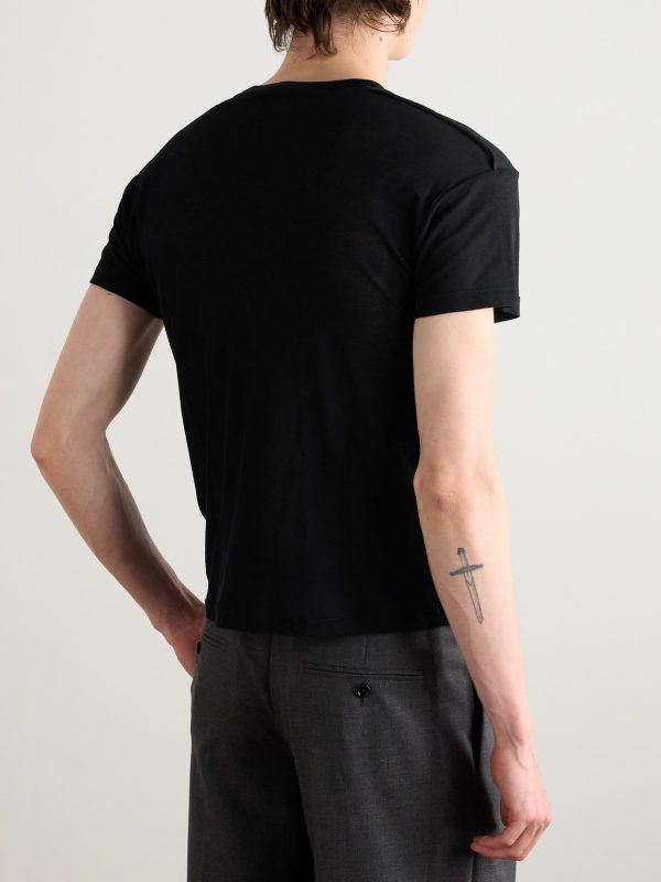 Slim-Fit Logo-Embroidered Cotton-Jersey T-Shirt - BK Slim-Fit Logo-Embroidered Cotton-Jersey T-Shirt - BK