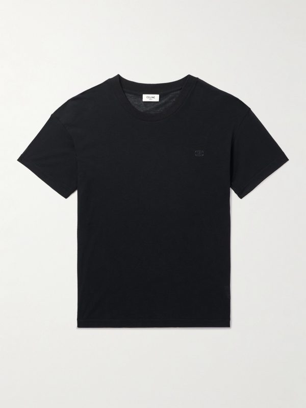 Slim-Fit Logo-Embroidered Cotton-Jersey T-Shirt Slim-Fit Logo-Embroidered Cotton-Jersey T-Shirt