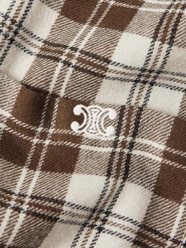 Logo-Embroidered Checked Wool-Flannel Shirt - CU Logo-Embroidered Checked Wool-Flannel Shirt - CU