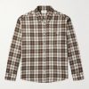 Logo-Embroidered Checked Wool-Flannel Shirt Logo-Embroidered Checked Wool-Flannel Shirt