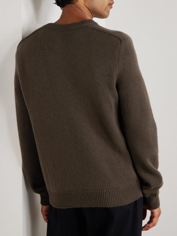 Logo-Embroidered Wool and Cashmere-Blend Sweater - BK Logo-Embroidered Wool and Cashmere-Blend Sweater - BK