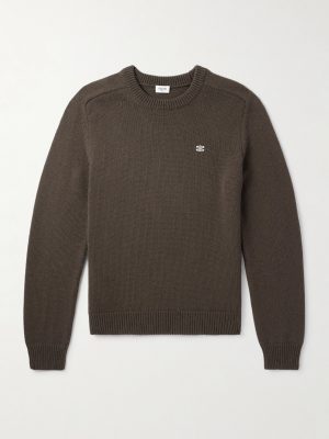 Logo-Embroidered Wool and Cashmere-Blend Sweater Logo-Embroidered Wool and Cashmere-Blend Sweater