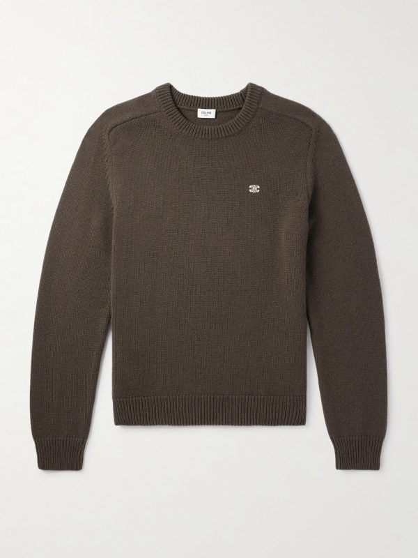 Logo-Embroidered Wool and Cashmere-Blend Sweater Logo-Embroidered Wool and Cashmere-Blend Sweater