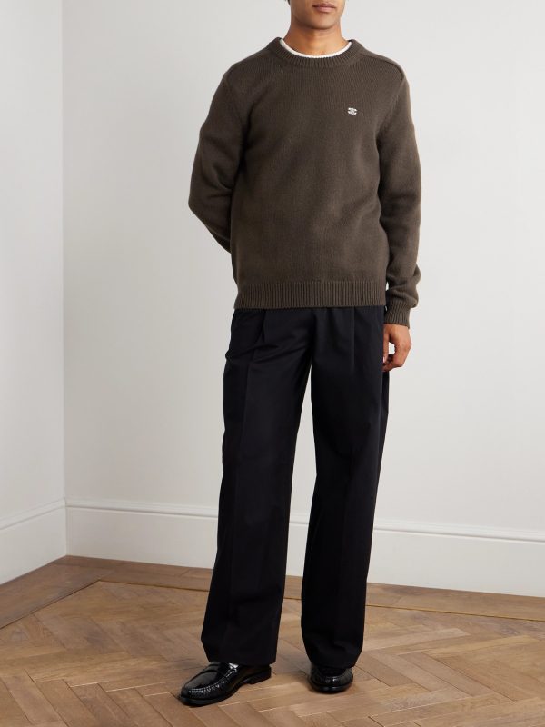 Logo-Embroidered Wool and Cashmere-Blend Sweater - OU Logo-Embroidered Wool and Cashmere-Blend Sweater - OU