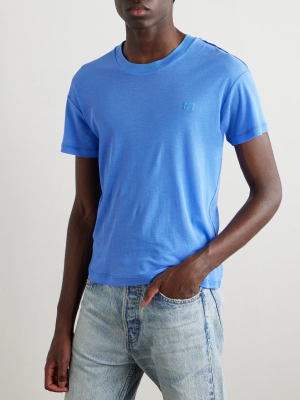 Slim-Fit Logo-Embroidered Cotton-Jersey T-Shirt - FR