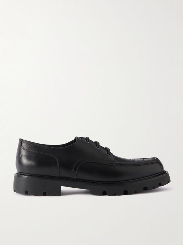 Logo-Perforated Leather Derby Shoes Logo-Perforated Leather Derby Shoes