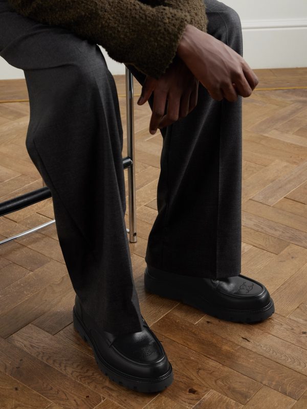 Logo-Perforated Leather Derby Shoes - OU Logo-Perforated Leather Derby Shoes - OU