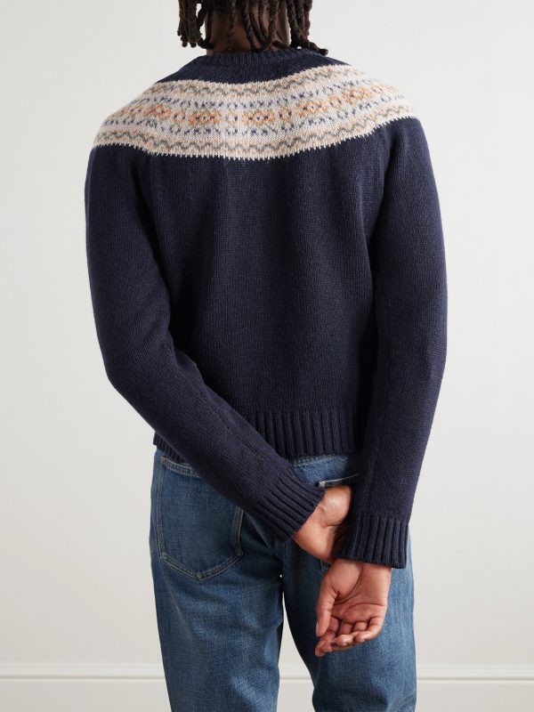 Slim-Fit Fair Isle Wool Sweater - BK Slim-Fit Fair Isle Wool Sweater - BK