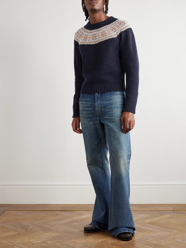 Slim-Fit Fair Isle Wool Sweater - OU Slim-Fit Fair Isle Wool Sweater - OU