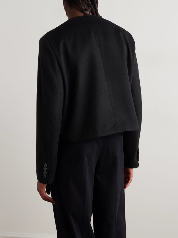 Cropped Logo-Embroidered Wool-Felt Jacket - BK Cropped Logo-Embroidered Wool-Felt Jacket - BK