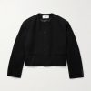 Cropped Logo-Embroidered Wool-Felt Jacket Cropped Logo-Embroidered Wool-Felt Jacket
