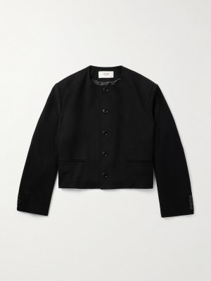 Cropped Logo-Embroidered Wool-Felt Jacket Cropped Logo-Embroidered Wool-Felt Jacket