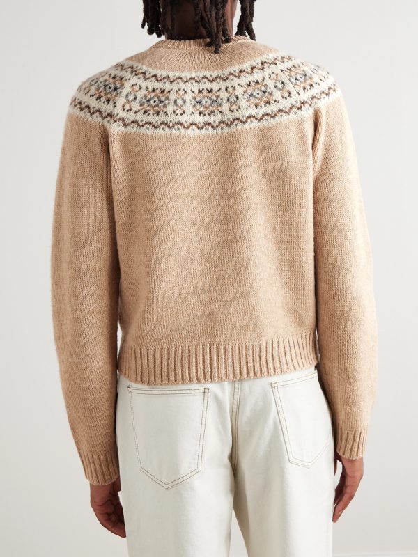 Slim-Fit Fair Isle Wool Cardigan - BK