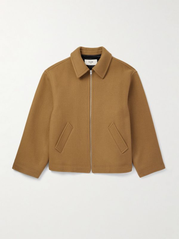Logo-Embroidered Wool-Felt Bomber Jacket Logo-Embroidered Wool-Felt Bomber Jacket