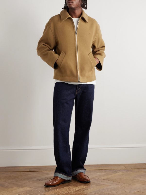Logo-Embroidered Wool-Felt Bomber Jacket - OU Logo-Embroidered Wool-Felt Bomber Jacket - OU