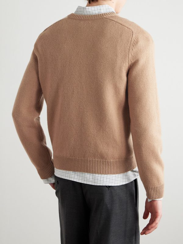 Logo-Embroidered Wool and Cashmere-Blend Sweater - BK Logo-Embroidered Wool and Cashmere-Blend Sweater - BK