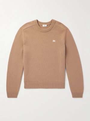 Logo-Embroidered Wool and Cashmere-Blend Sweater Logo-Embroidered Wool and Cashmere-Blend Sweater