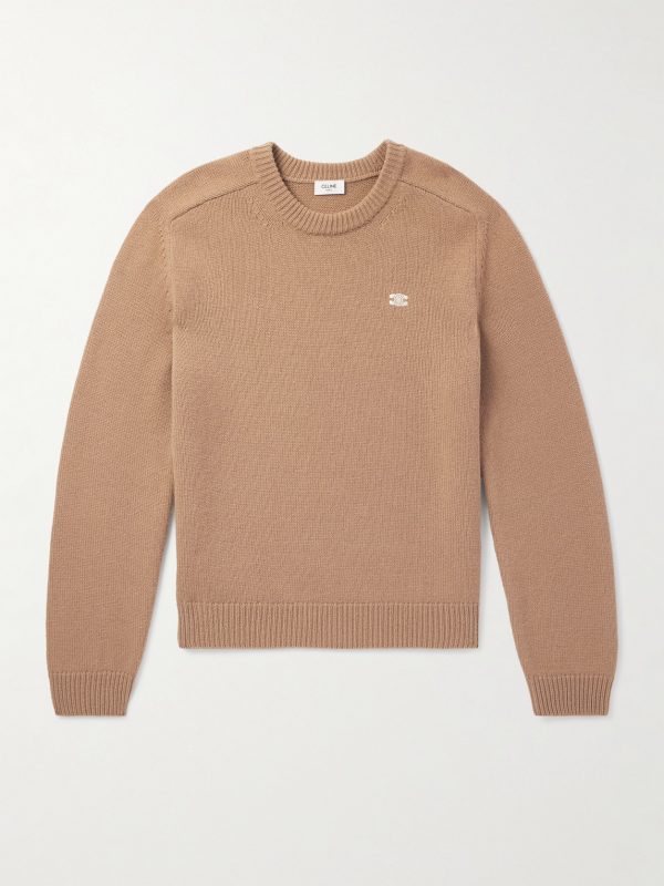 Logo-Embroidered Wool and Cashmere-Blend Sweater Logo-Embroidered Wool and Cashmere-Blend Sweater
