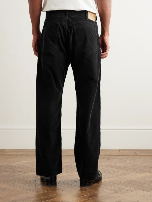 Wesley Straight-Leg Cotton-Corduroy Trousers - BK Wesley Straight-Leg Cotton-Corduroy Trousers - BK