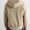 Logo-Embroidered Fleece Hooded Jacket - BK