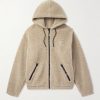 Logo-Embroidered Fleece Hooded Jacket