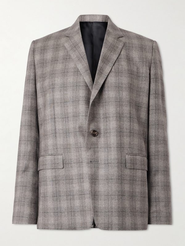 Prince of Wales Checked Wool and Cashmere-Blend Blazer Prince of Wales Checked Wool and Cashmere-Blend Blazer