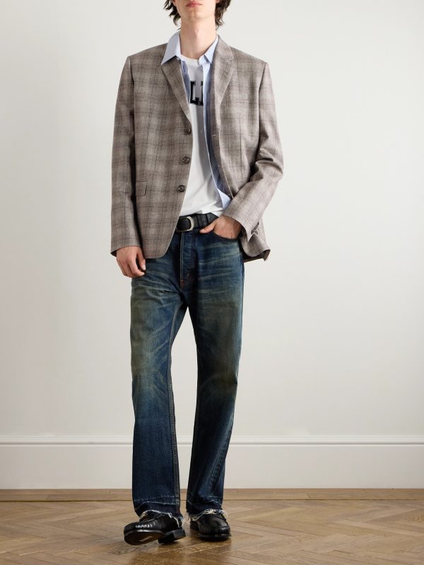 Prince of Wales Checked Wool and Cashmere-Blend Blazer - OU Prince of Wales Checked Wool and Cashmere-Blend Blazer - OU