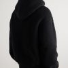 Logo-Embroidered Wool and Cotton-Blend Fleece Hooded Jacket - BK
