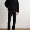 Logo-Embroidered Wool and Cotton-Blend Fleece Hooded Jacket - OU