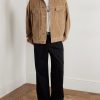 Leather-Trimmed Logo-Embroidered Cotton-Corduroy Trucker Jacket - OU