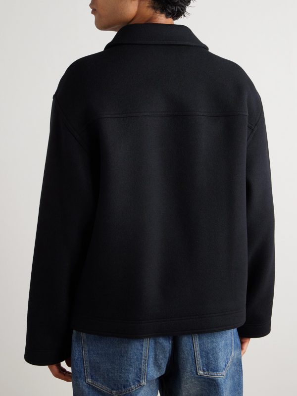 Logo-Embroidered Wool-Felt Jacket - BK Logo-Embroidered Wool-Felt Jacket - BK