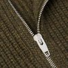 Logo-Embroirdered Ribbed Wool Zip-Up Cardigan - CU Logo-Embroirdered Ribbed Wool Zip-Up Cardigan - CU