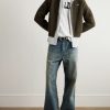 Logo-Embroirdered Ribbed Wool Zip-Up Cardigan - OU Logo-Embroirdered Ribbed Wool Zip-Up Cardigan - OU